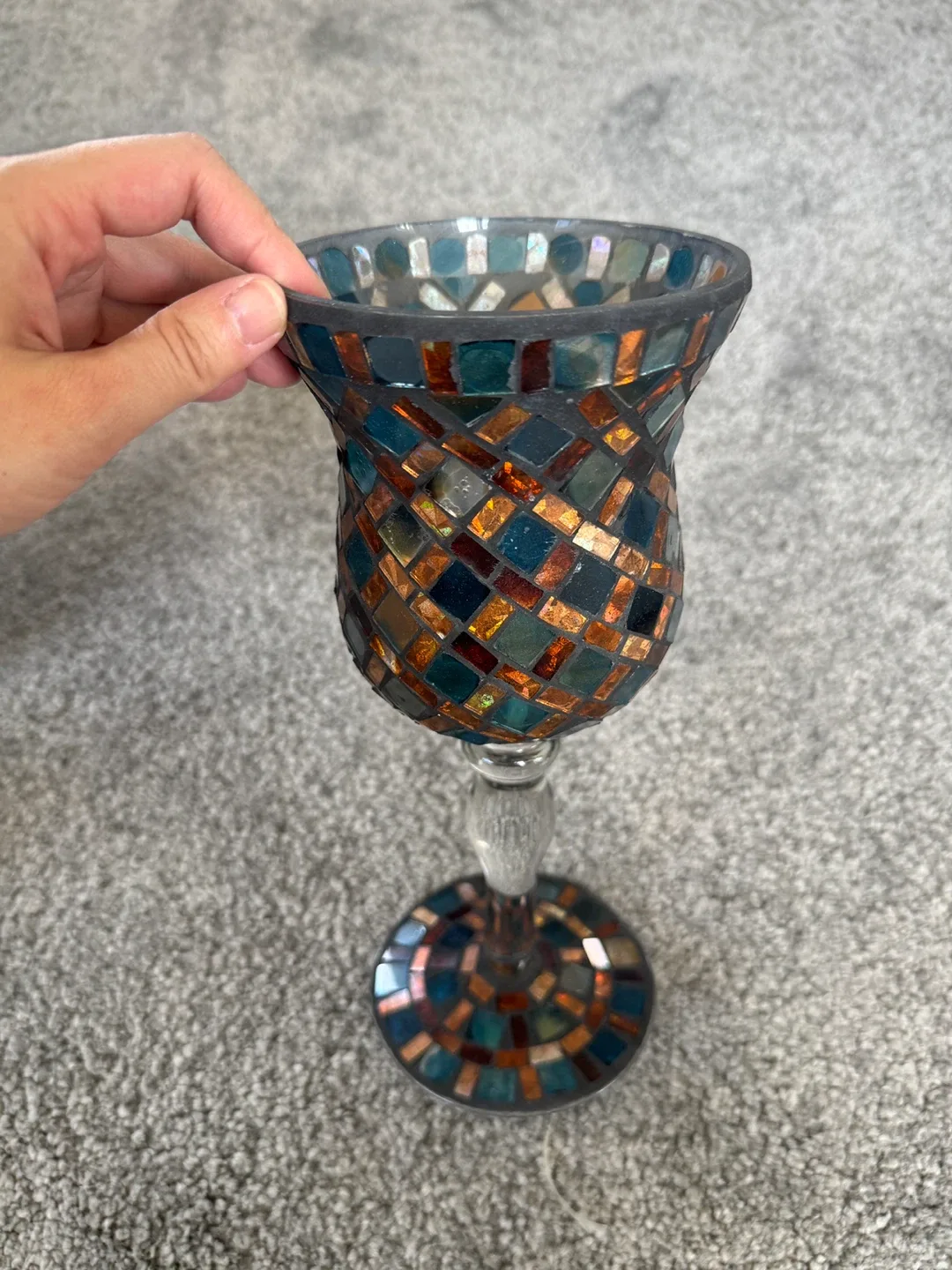 Mosaic Glass Candle Holder