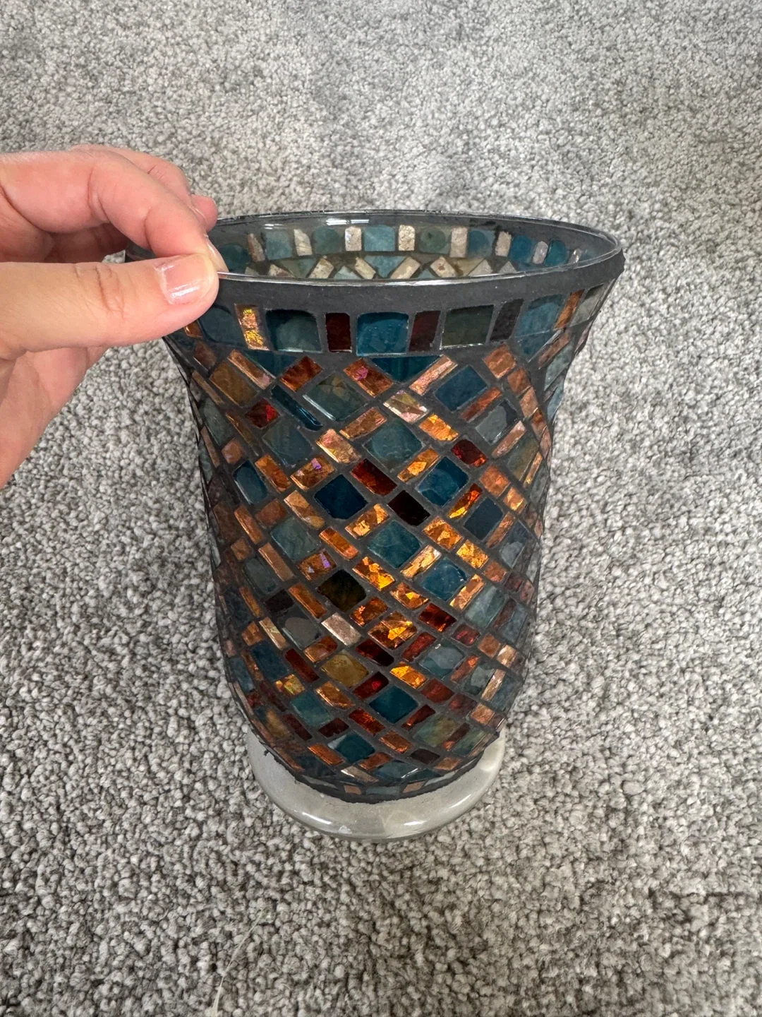Mosaic Glass Candle Holder - photo 2
