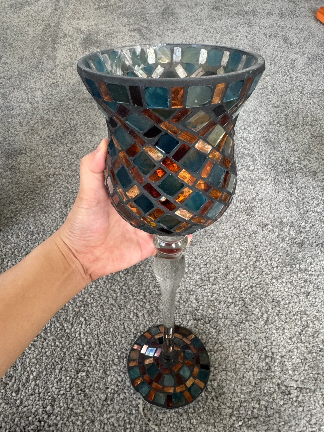 Mosaic Glass Candle Holder - photo 4