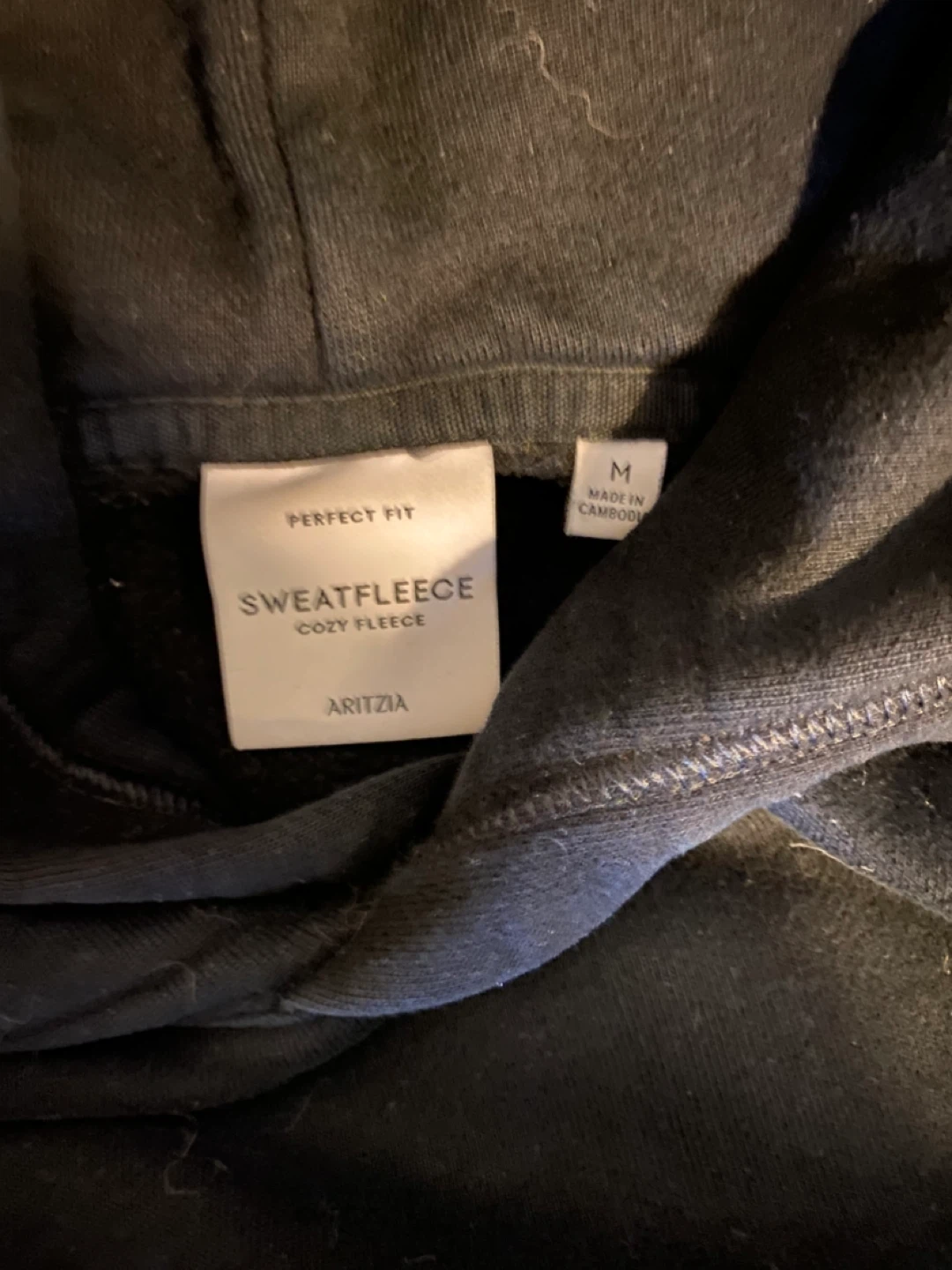 Aritzia Black Sweatfleece Hoodie - Size M - photo 2