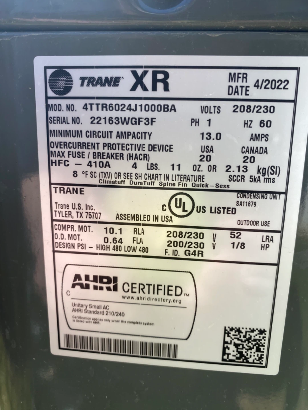 Trane XR 4 Ton Air Conditioner Condenser - photo 3