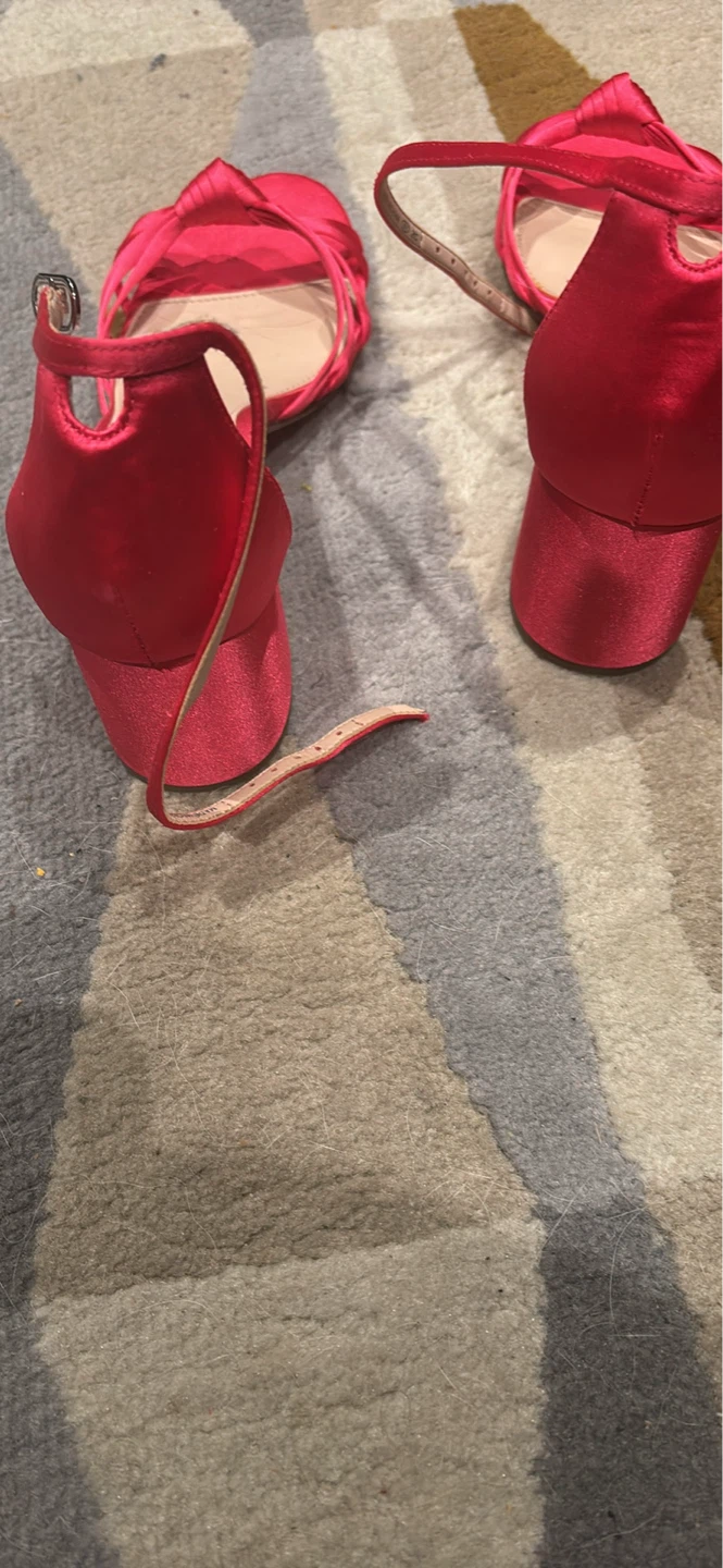 Nina Women's Red Satin Heeled Sandals - photo 2