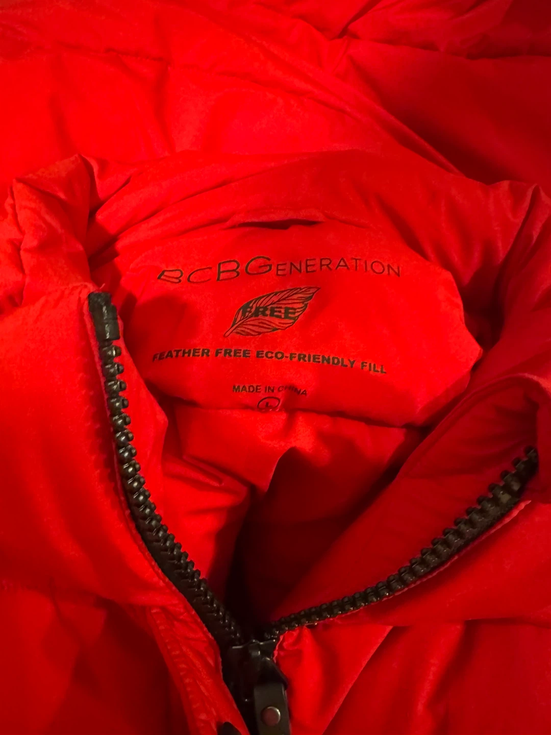 LIKE NEW: Bright red puffer coat (women’s size large)