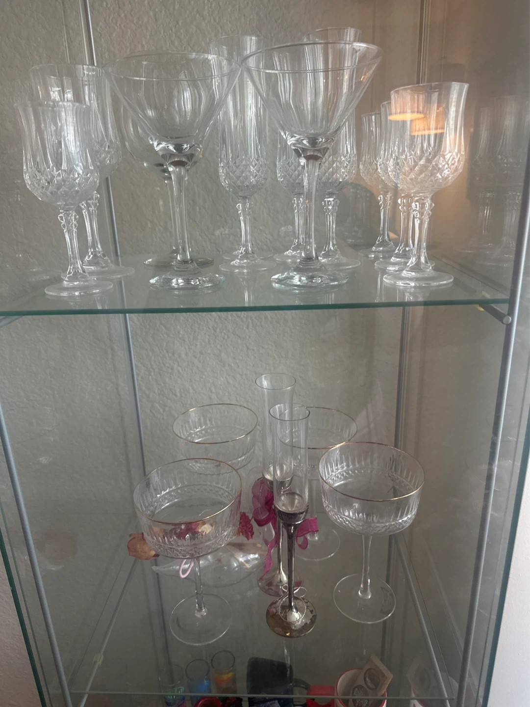 Set of 8 Crystal Wine and Champagne Glasses