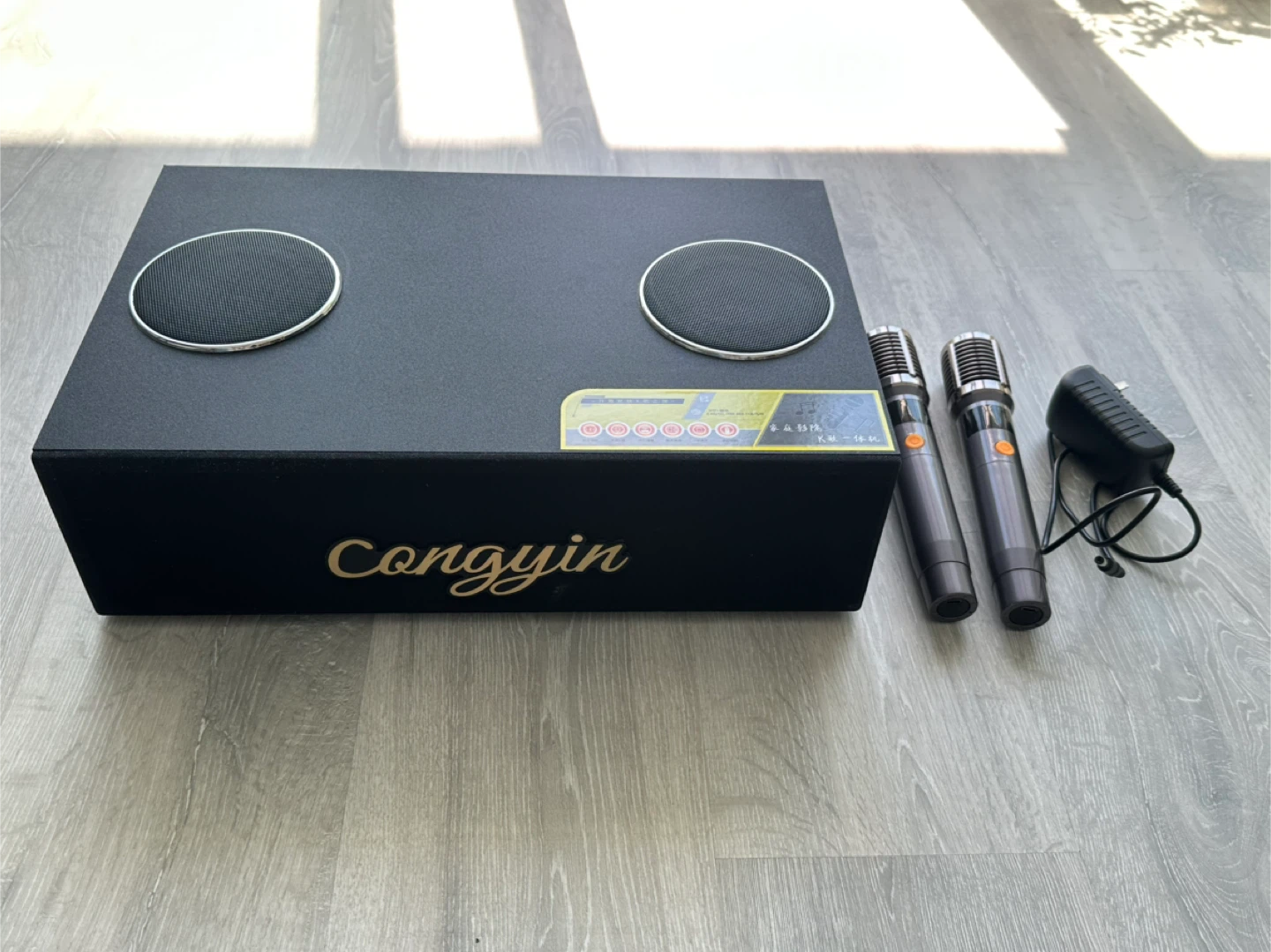 Congyin Portable Karaoke Speaker System with 2 Microphones - photo 2