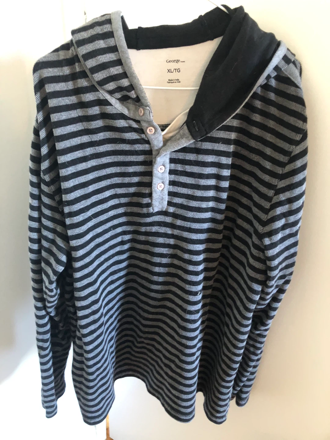 Striped Long Sleeve Hoodie XL