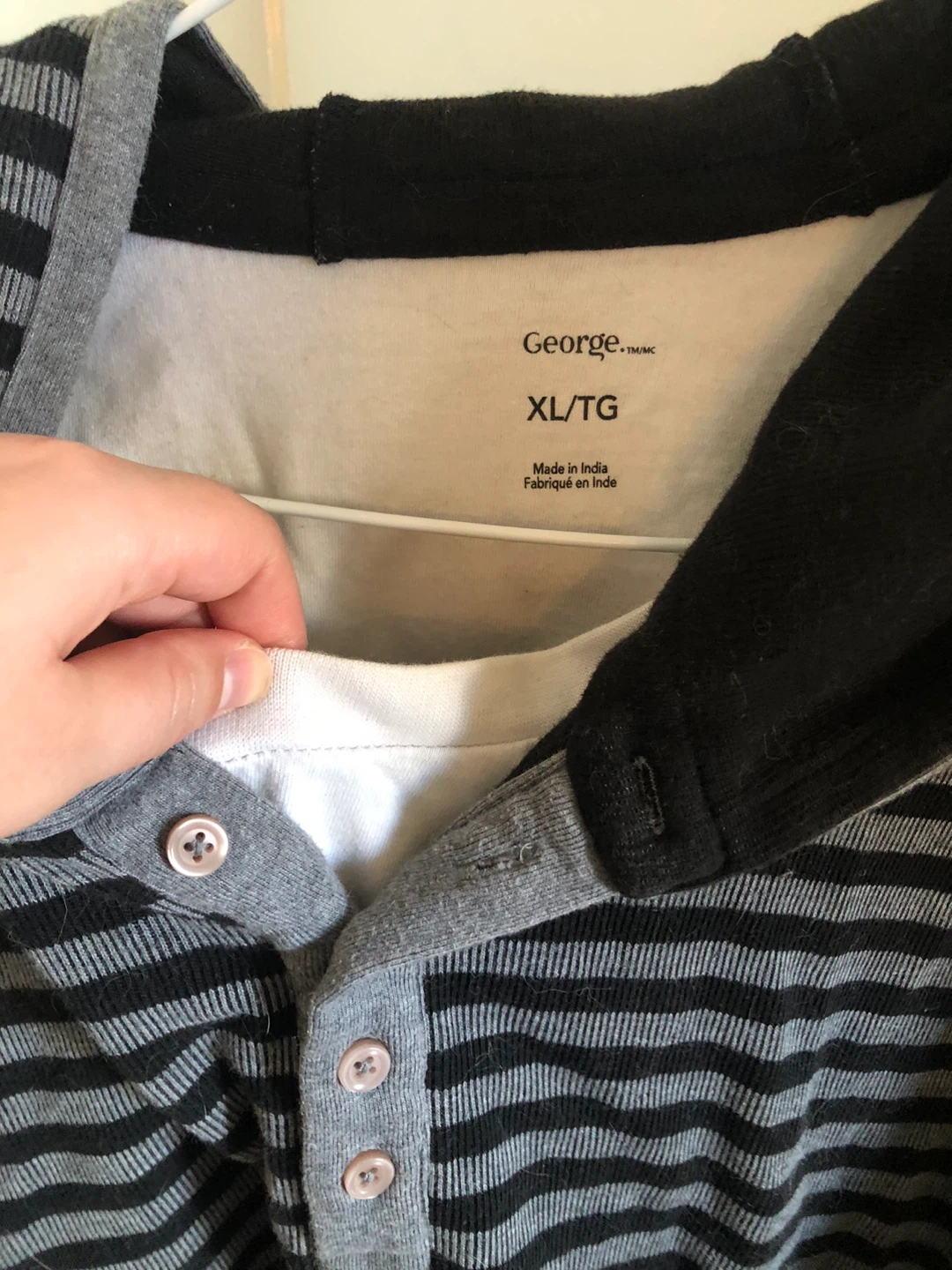 Striped Long Sleeve Hoodie XL - photo 2