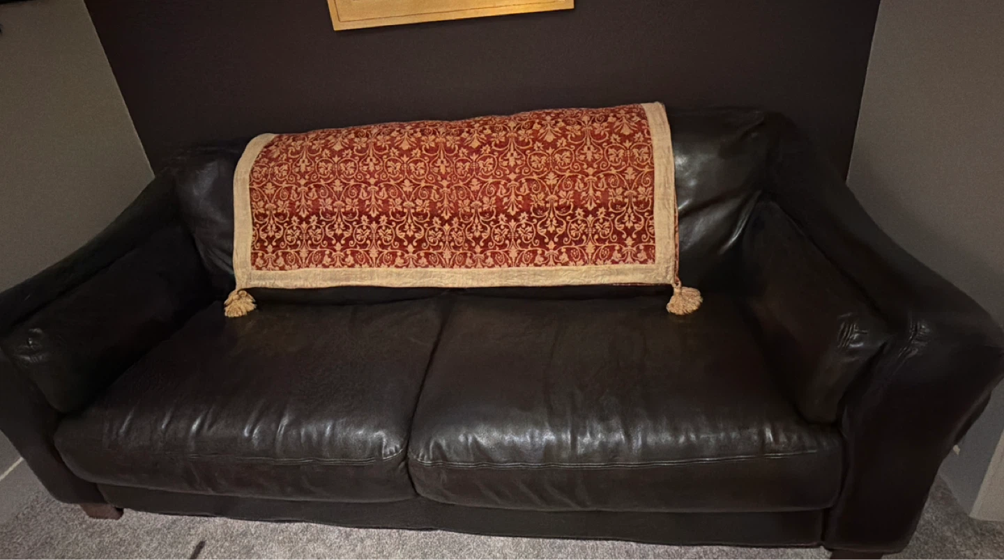 Dark Brown Leather Sofa - photo 4