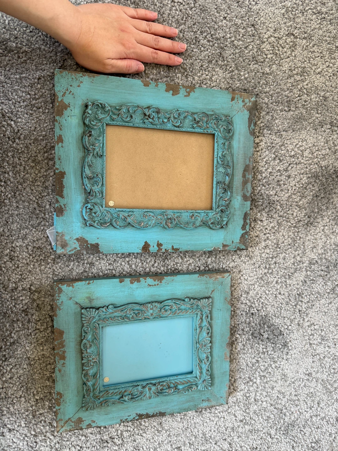 Set of 2 Turquoise Distressed Photo Frames - photo 3