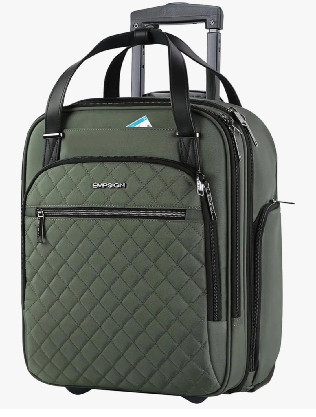 Empsign Olive Green Carry-On Luggage with Wheels
