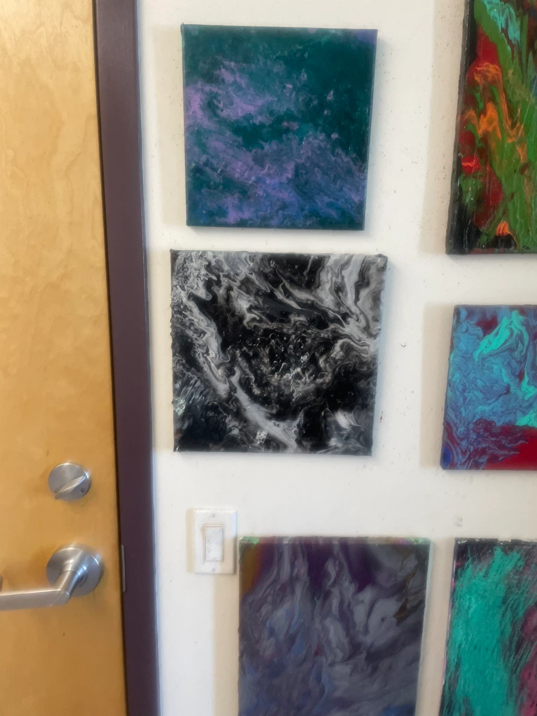 Set of 6 Original Acrylic Pour Art Canvases - photo 3