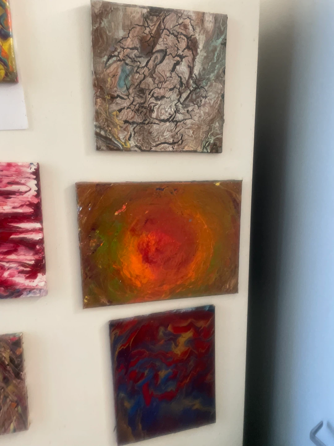 Set of 6 Original Acrylic Pour Art Canvases - photo 2