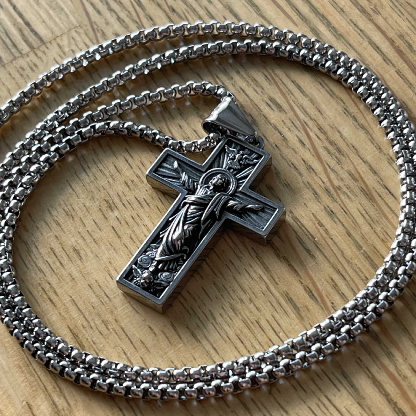 Jesus Christ stainless steel Cross necklace - photo 2