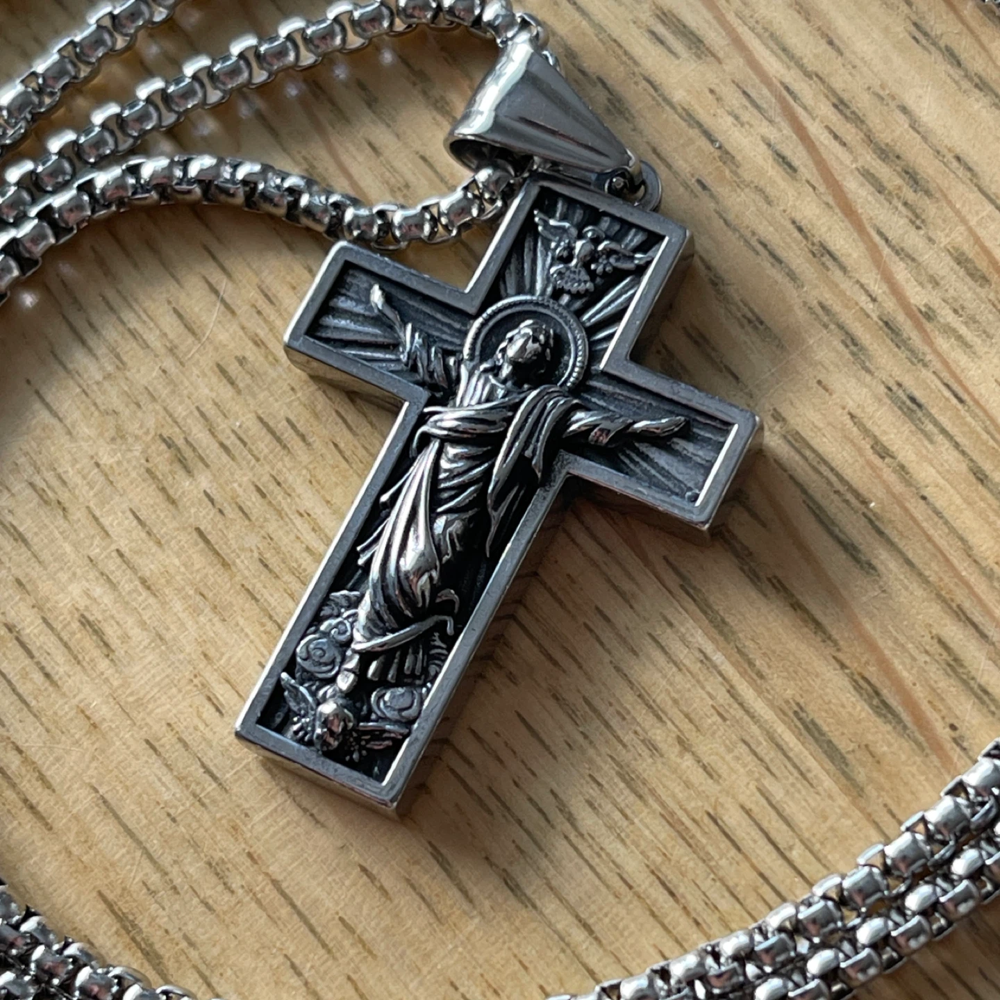 Jesus Christ stainless steel Cross necklace