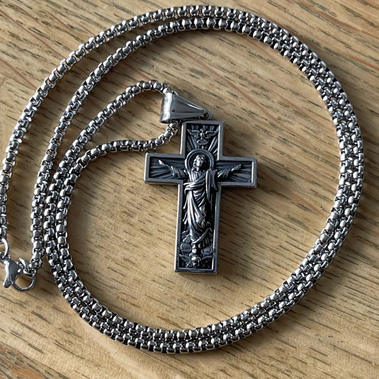 Jesus Christ stainless steel Cross necklace - photo 3
