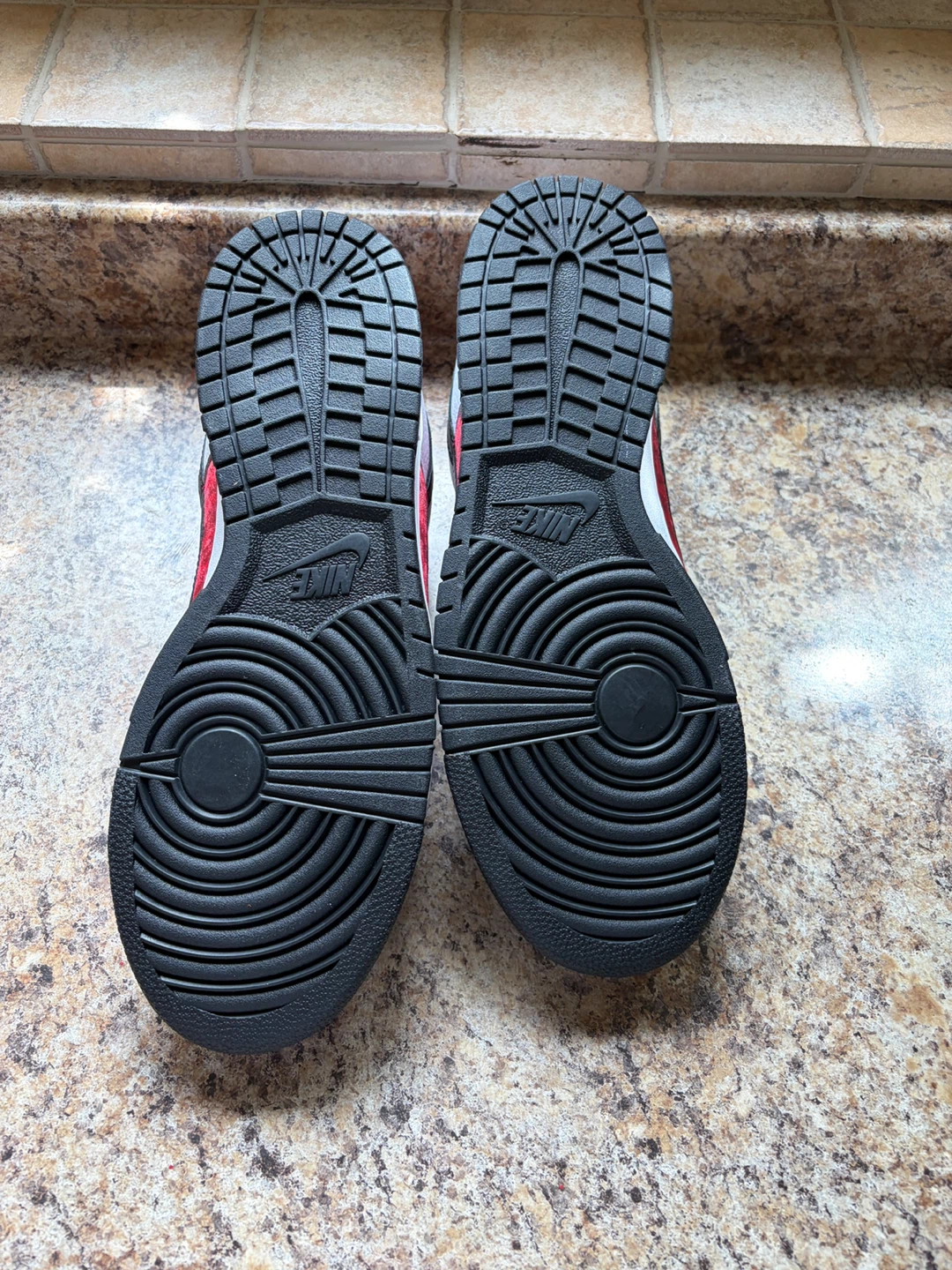 Nike Dunk Low Red Black White Velour Shoes - photo 5