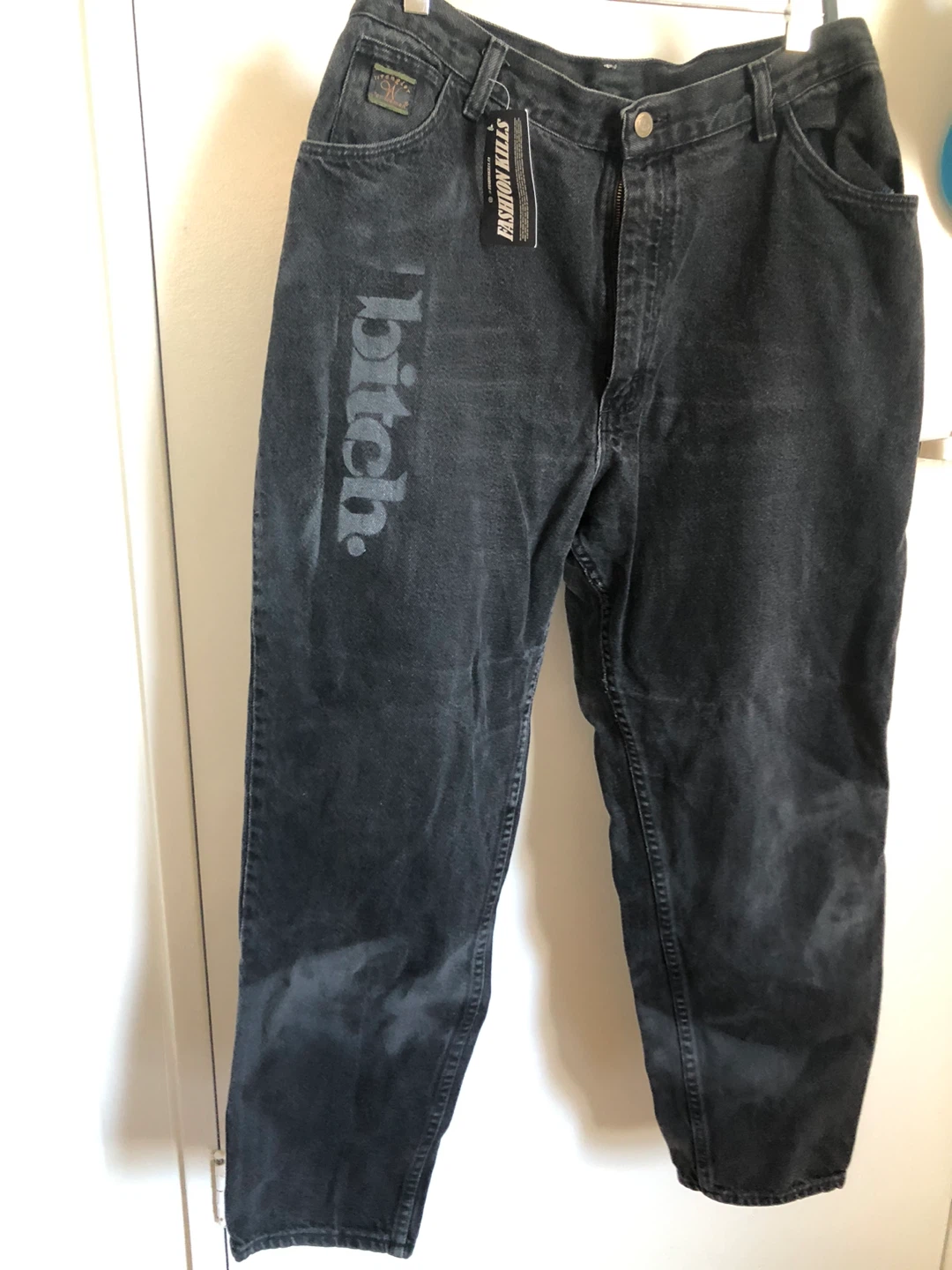 Wrangler "b****" graphic jeans