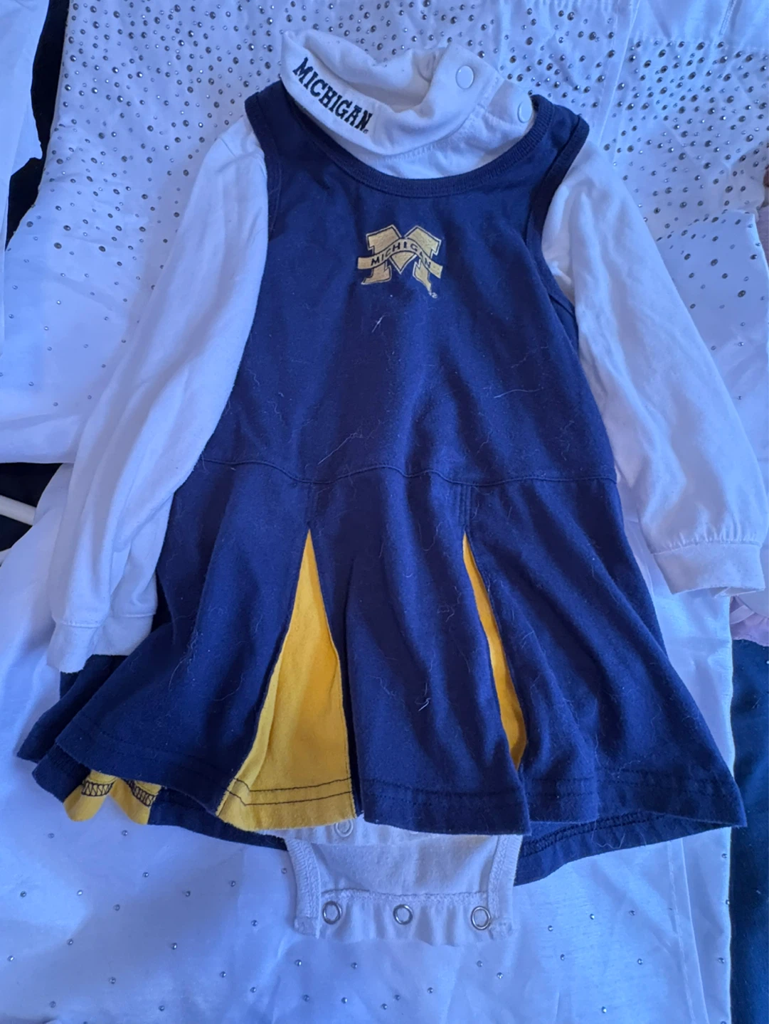 Michigan Wolverines Cheerleader Dress and Onesie Set 3T