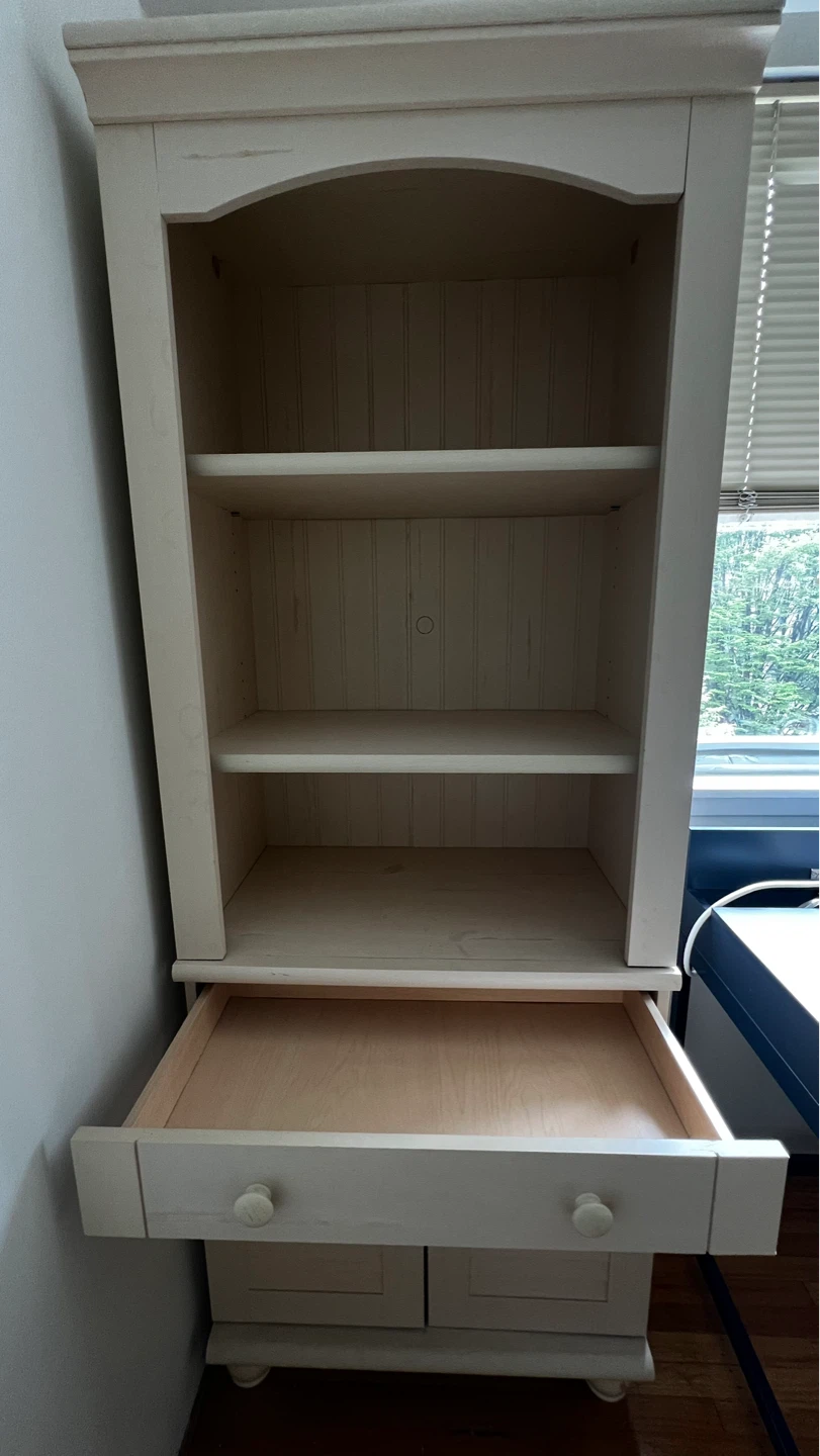 Cream Armoire with Shelves and Cabinet Doors - photo 2