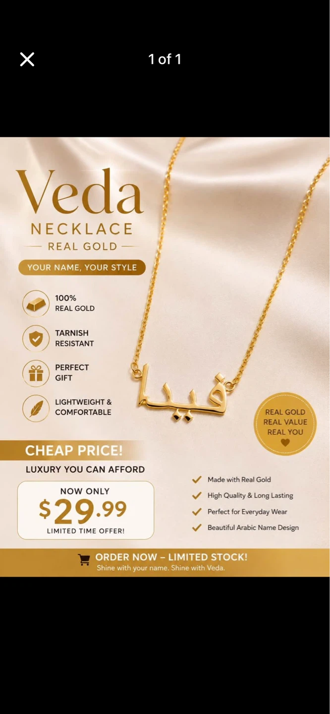 Veda 100% Real Gold Necklace