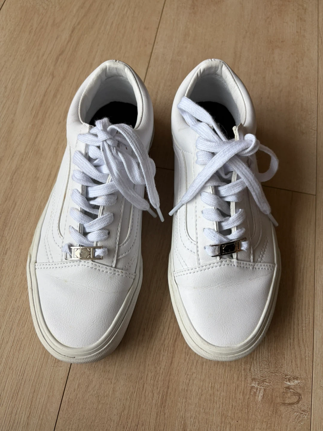 White Leather Vans