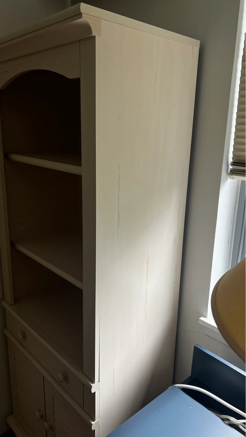 Cream Armoire with Shelves and Cabinet Doors - photo 4