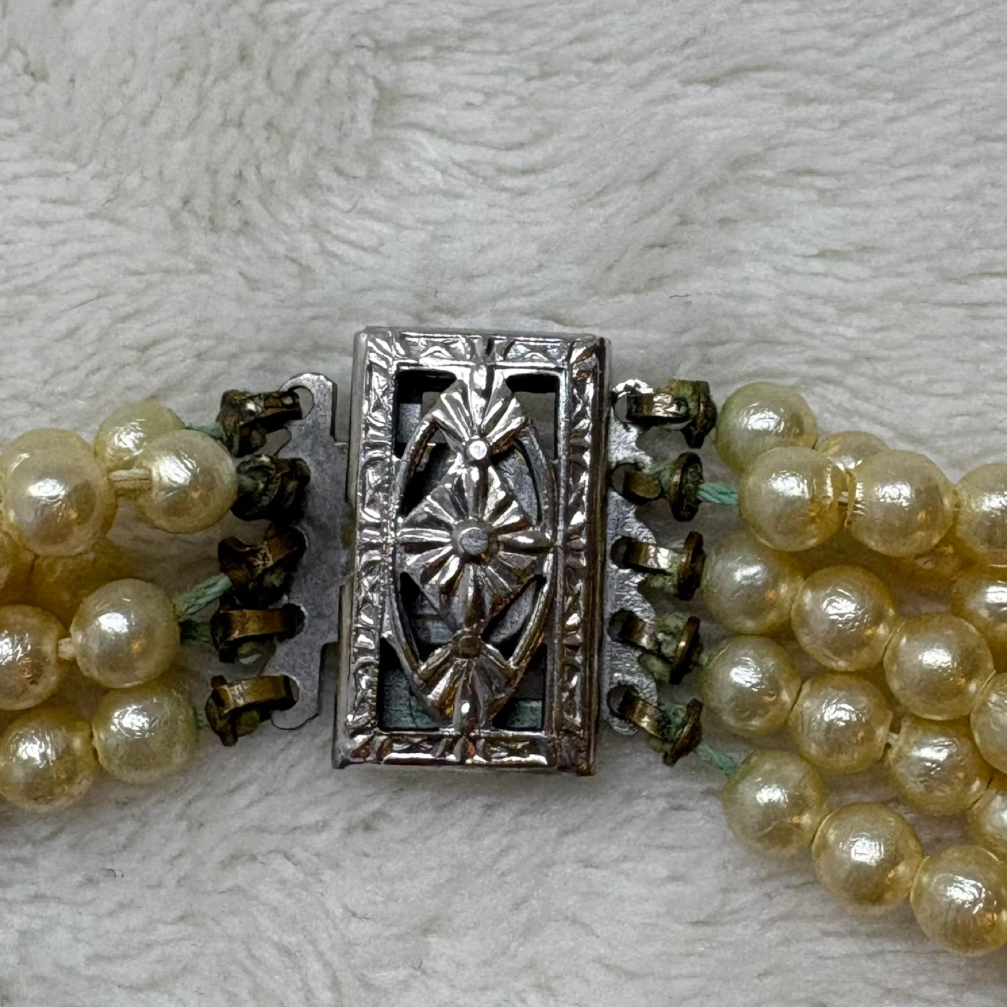 Vintage 1950s Multi Strand Pearl Layered Statement Necklace - photo 4