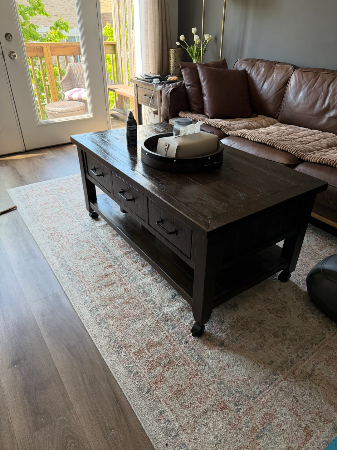 Brick Morgan Rustic Coffee Table 3 Piece set