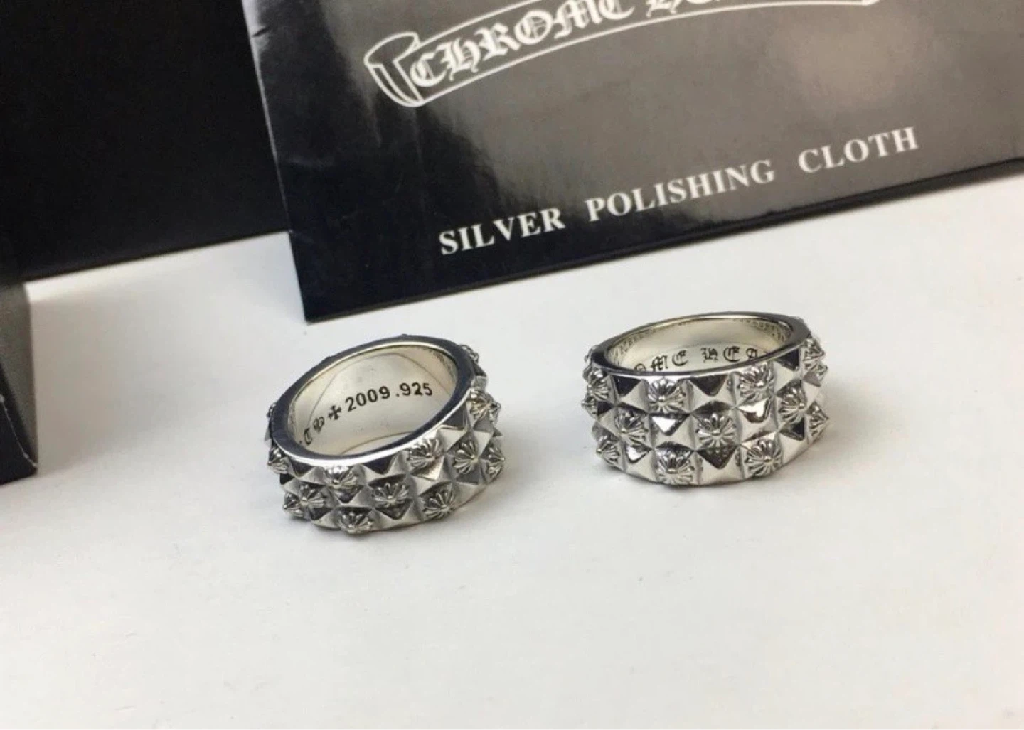 Chrome Hearts Double Ring Silver Polishing Cloth Set