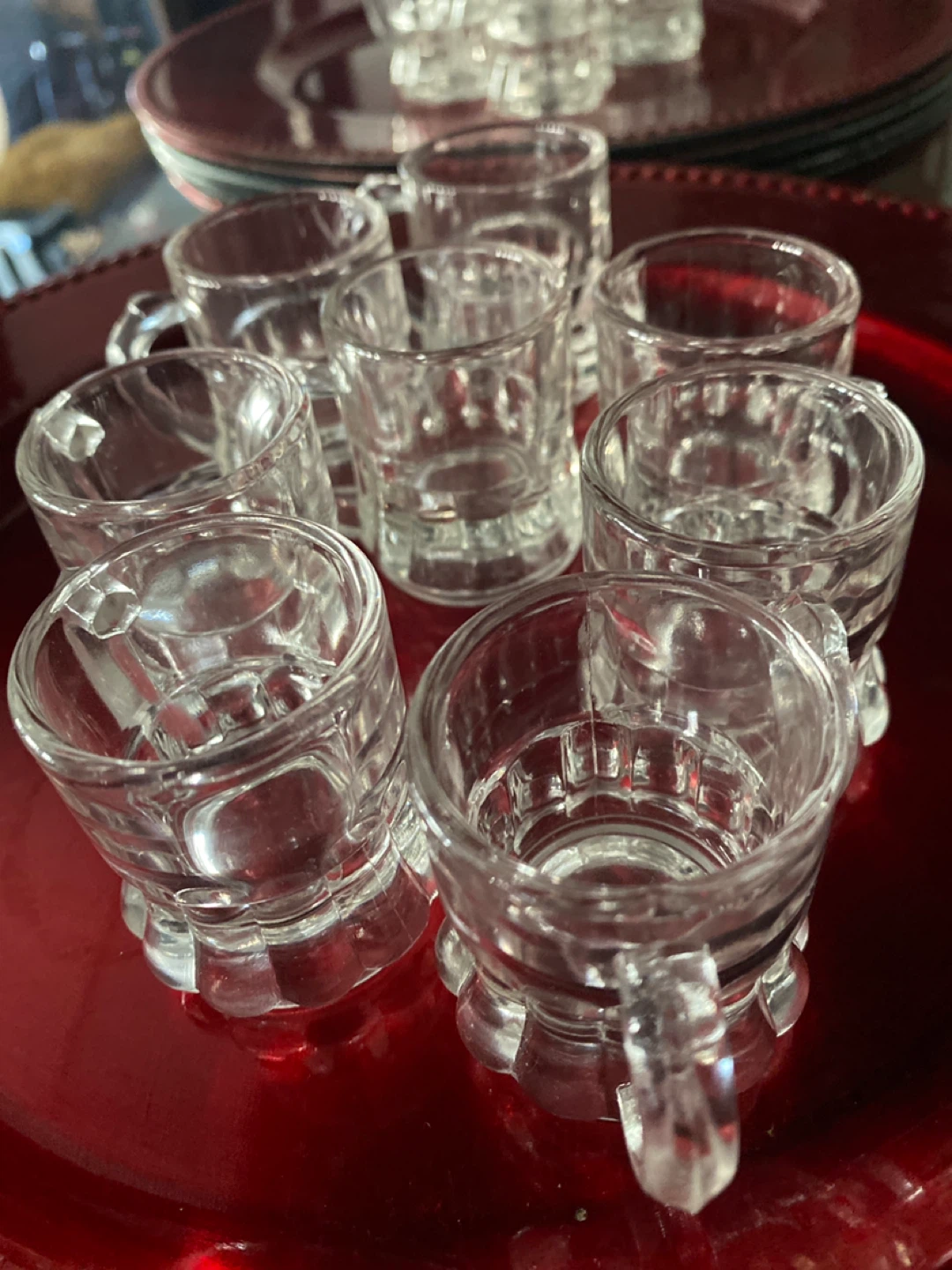 Set of 8 Mini Glass Mugs with Handles