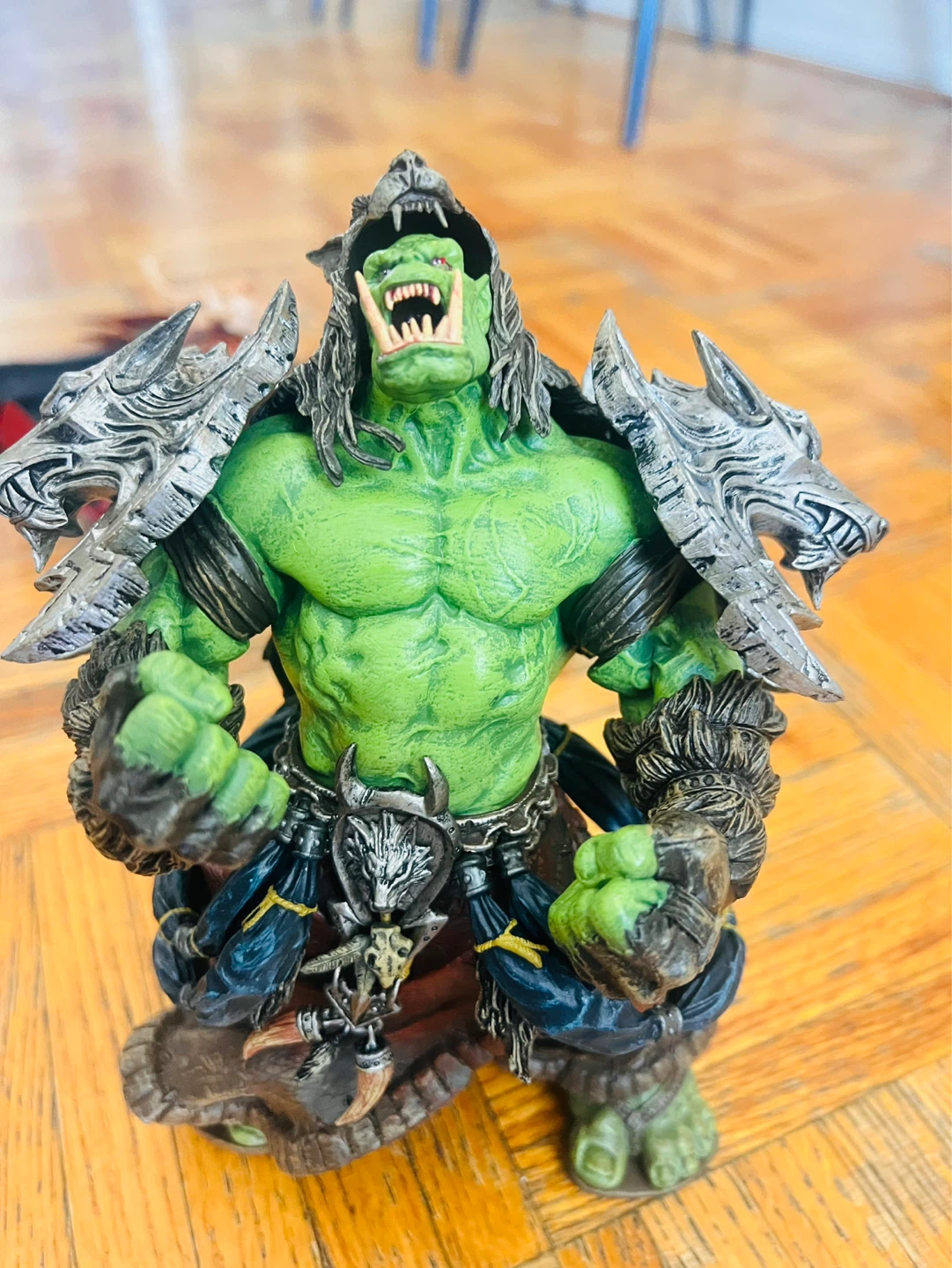 Green Orc Action Figure with Wolf Shoulder Pads - photo 2