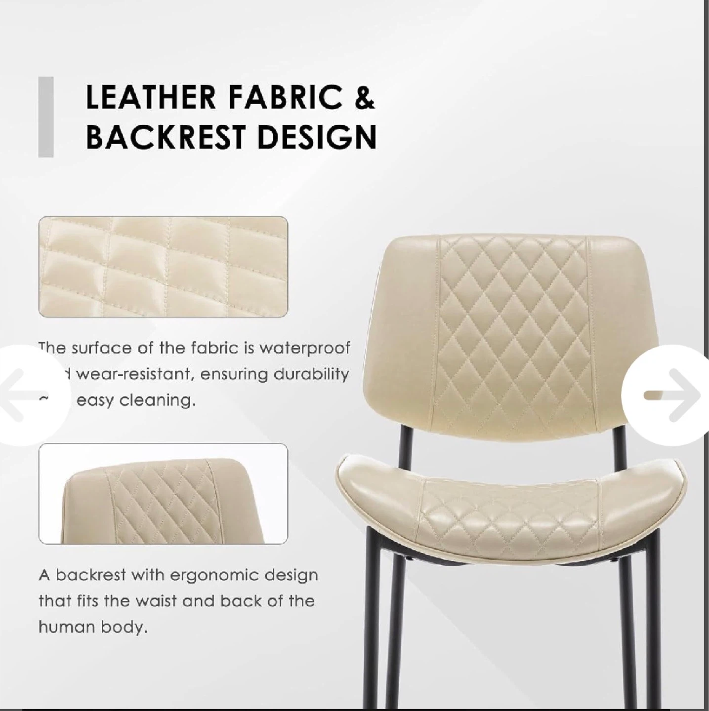 Set of 4 Beige Dining Chairs - photo 2