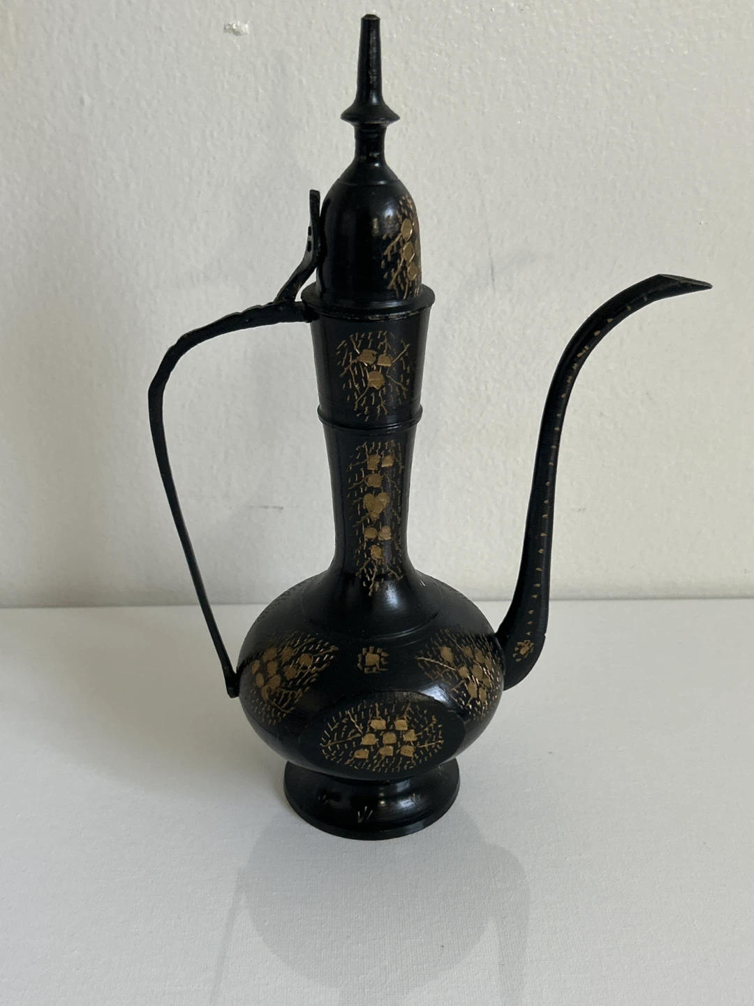 Vintage Black & Gold Decorative Pitcher