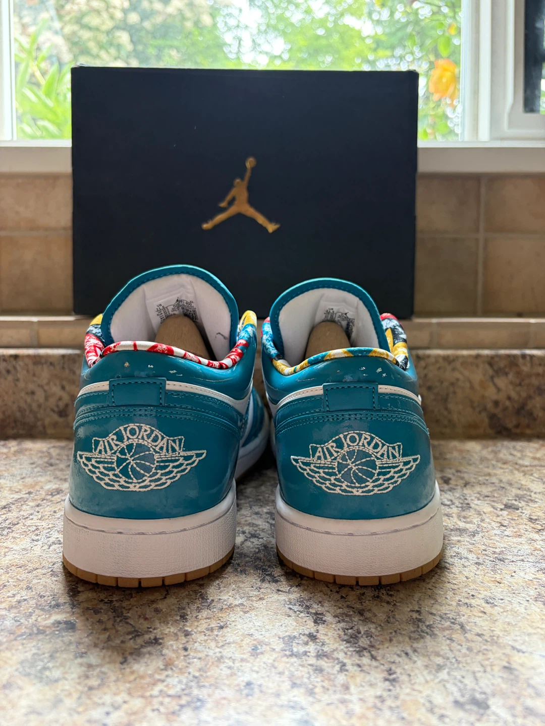 Air Jordan 1 Low Teal and White Sneakers - photo 2