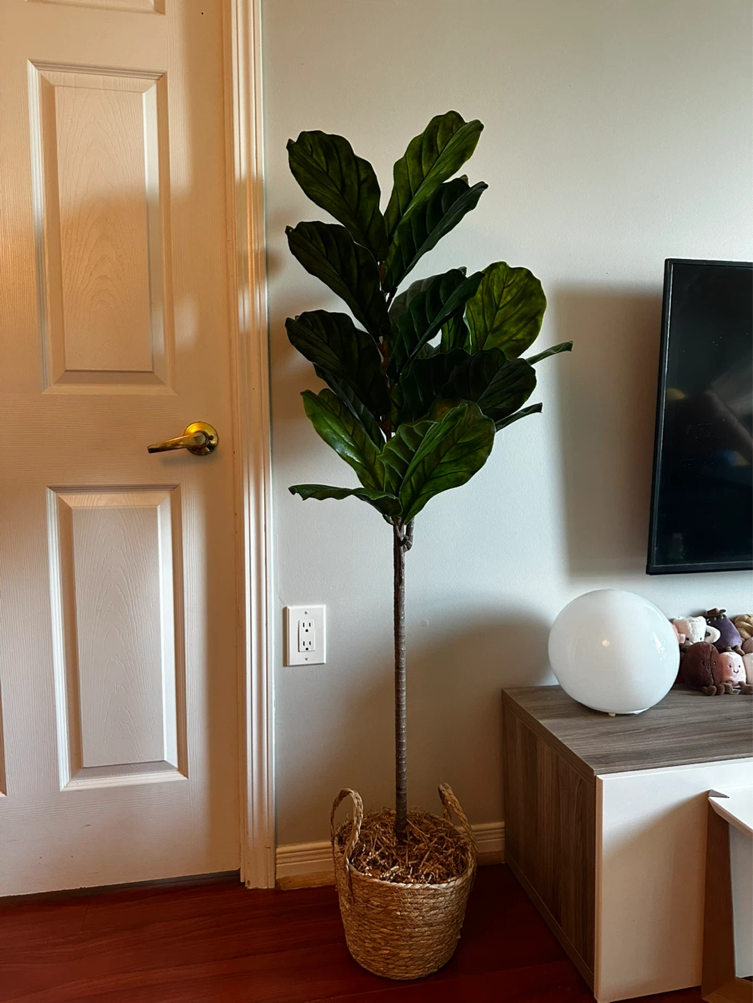 IKEA Artificial Fiddle Leaf Fig Plant with Woven Jute Planter - photo 2