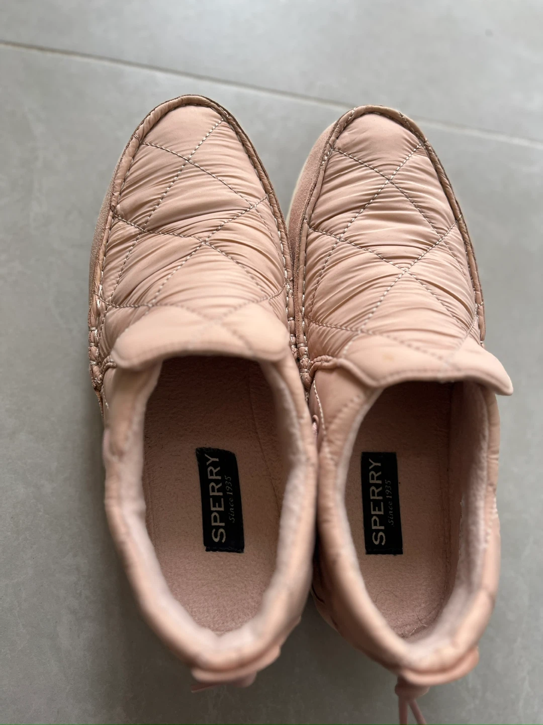 Size 7.5 Sperry Quilted Slip-On Shoes - soft Pink - photo 2