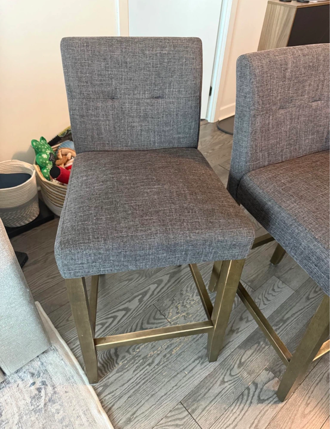 Wayfair Grey Upholstered Bar Stools (Set of 2) - photo 2