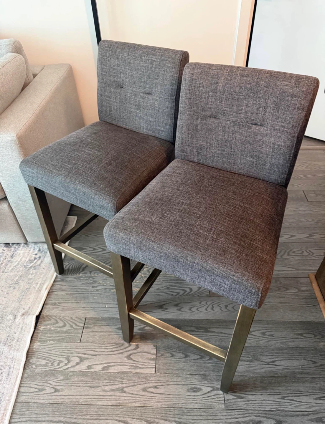 Wayfair Grey Upholstered Bar Stools (Set of 2)