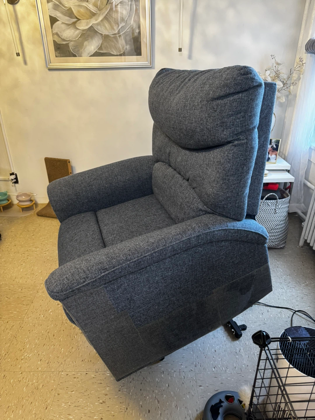 Gray Fabric Recliner Chair