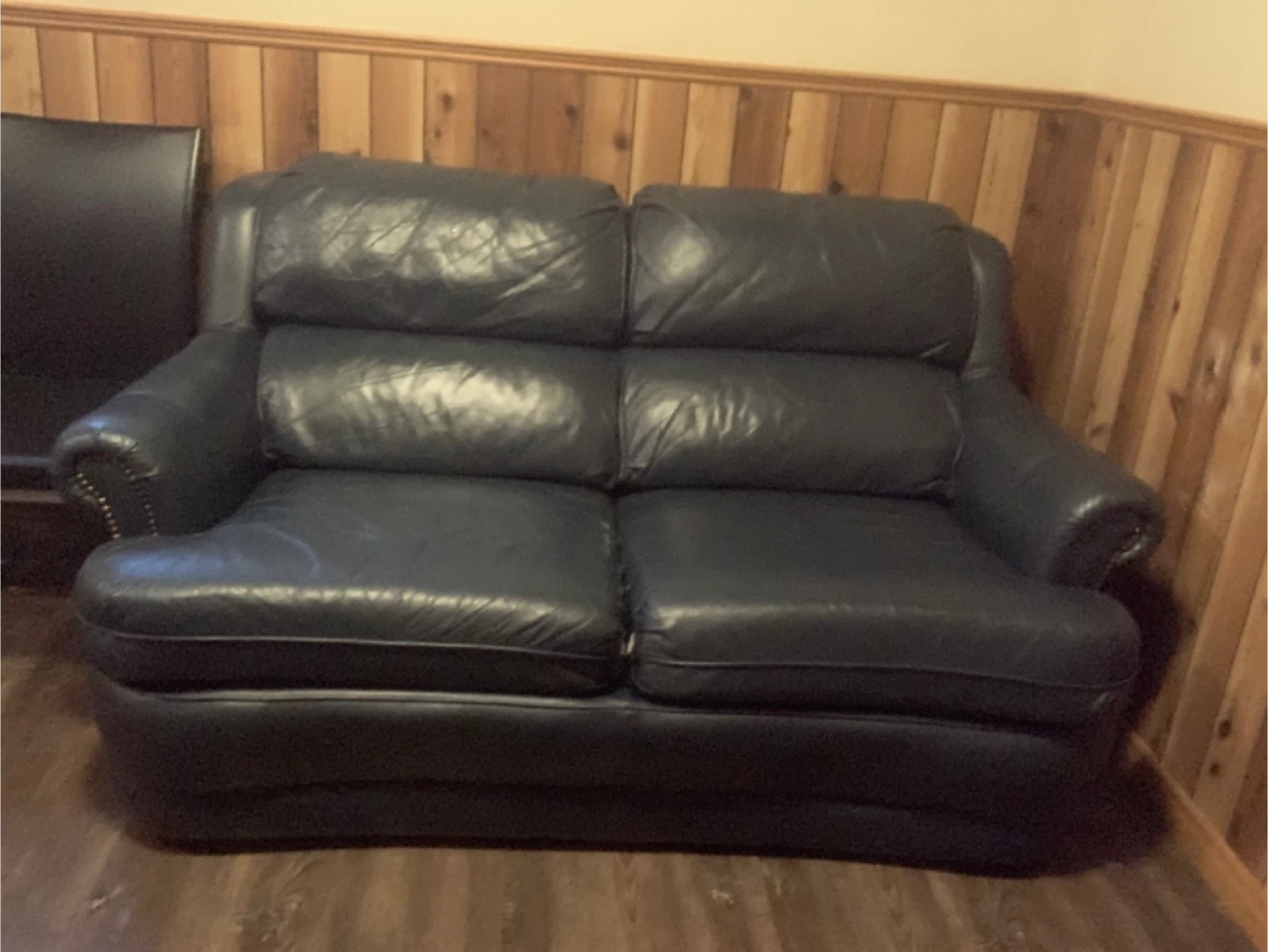 Black Leather Loveseat - photo 3