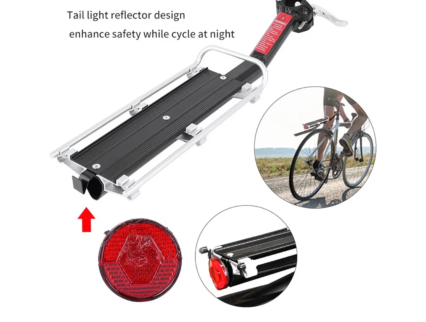 Bicycle Rear Rack with Reflector and Fender - photo 3