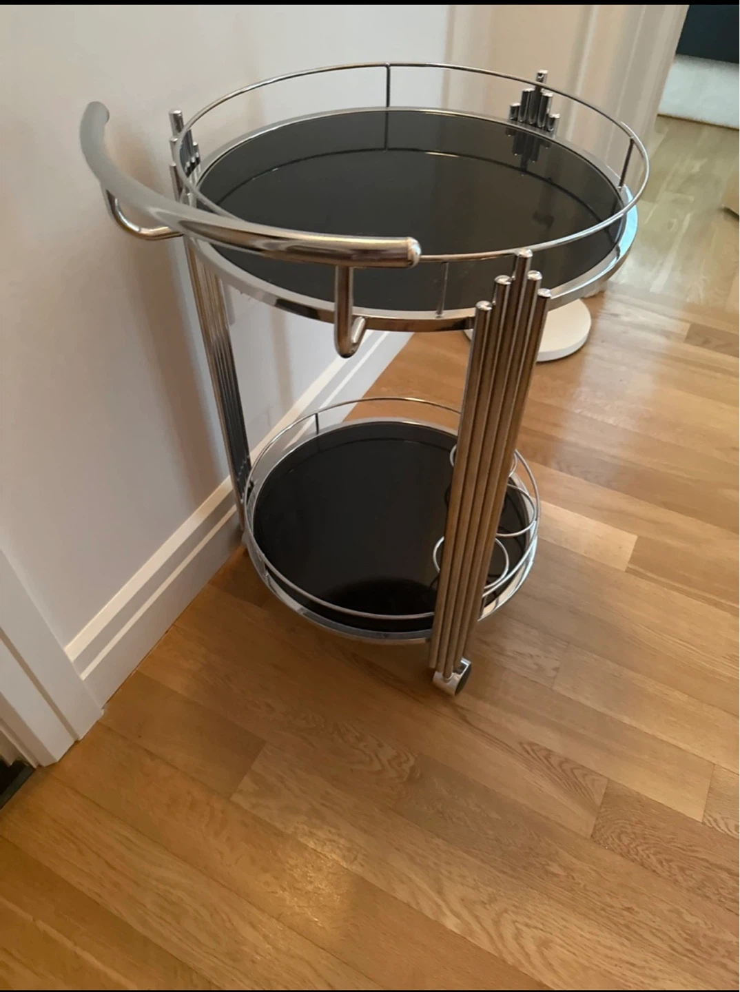 Chrome and Black Glass Bar Cart - photo 2