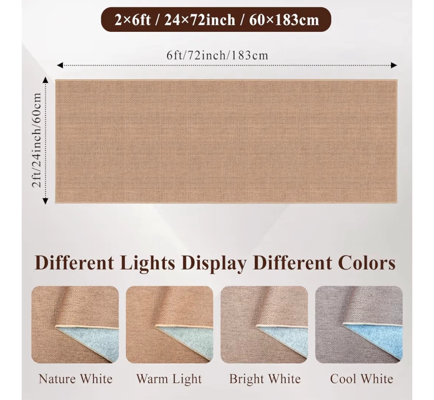 6ft Runner Rug - 2ft x 6ft Tan - photo 2