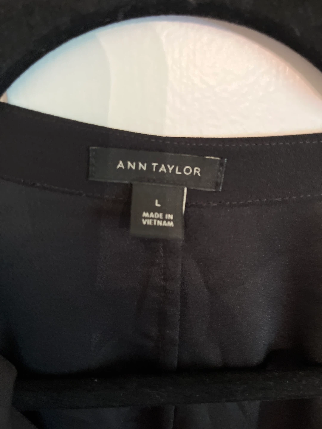 Ann Taylor Black V-Neck Blouse - Size L - photo 2