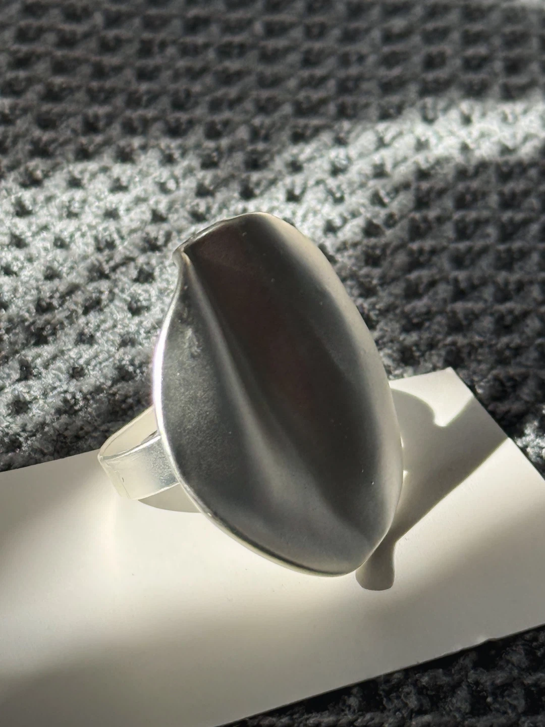 Silver Oval Statement Ring - photo 2