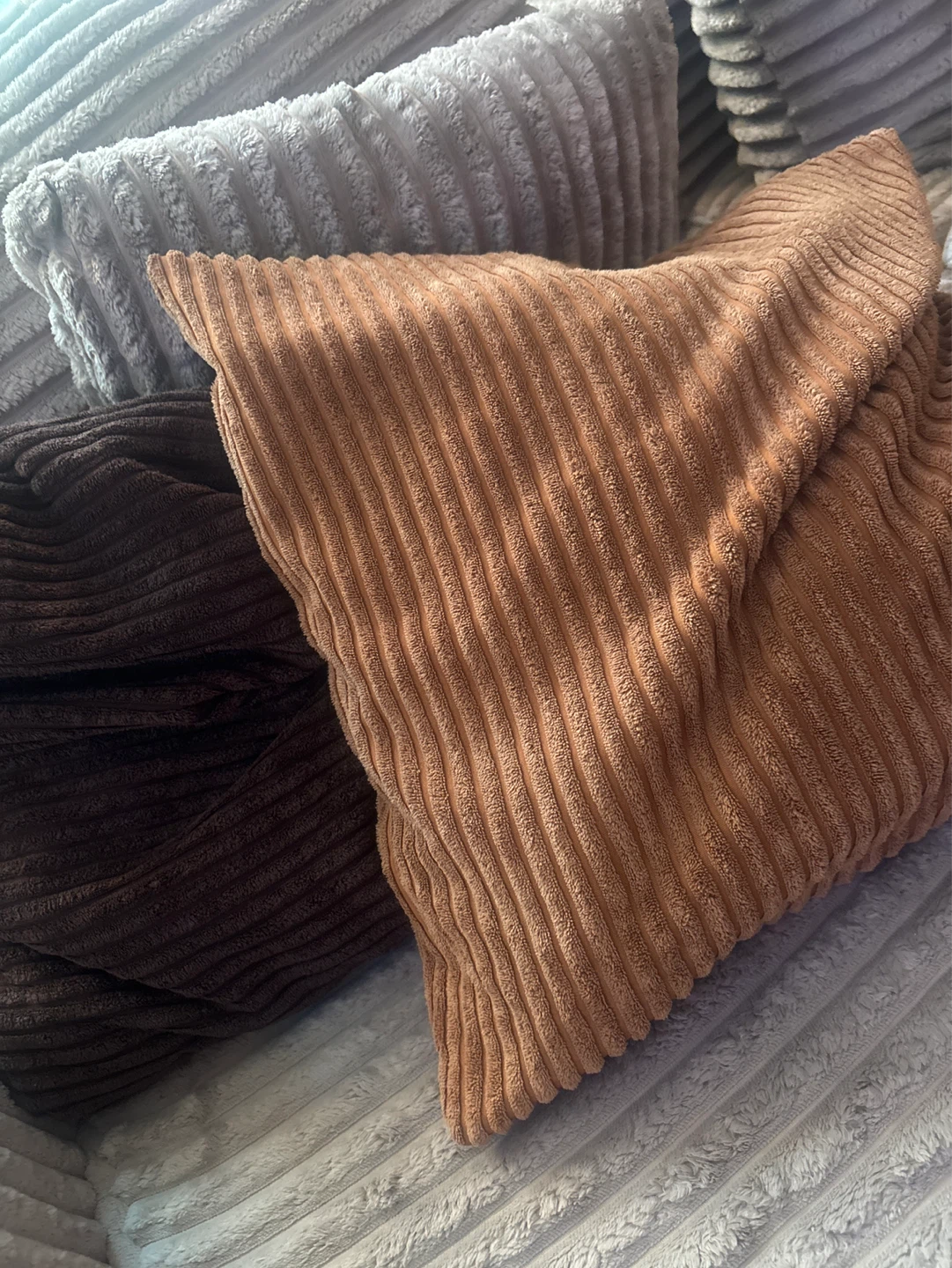 Corduroy Throw Pillow Set