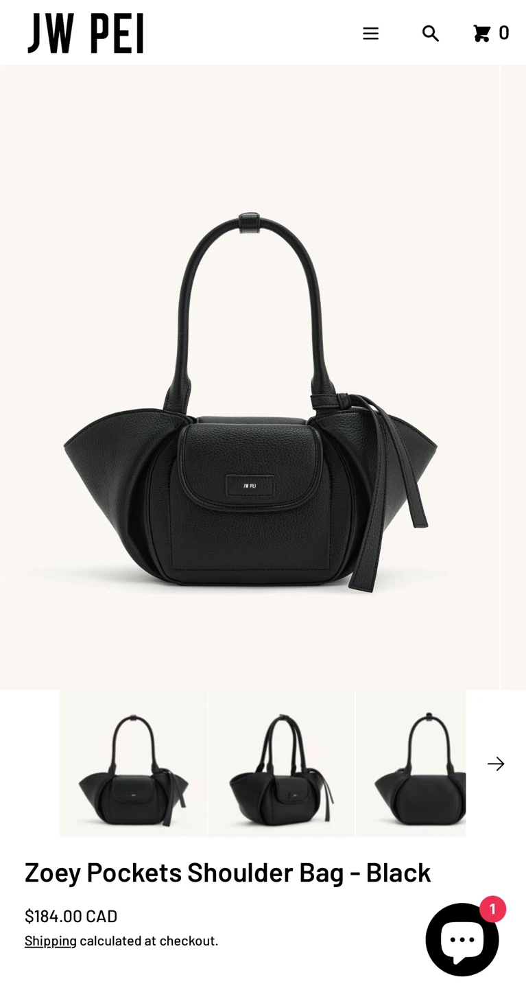 JW PEI Zoey Pockets Shoulder Bag - Black