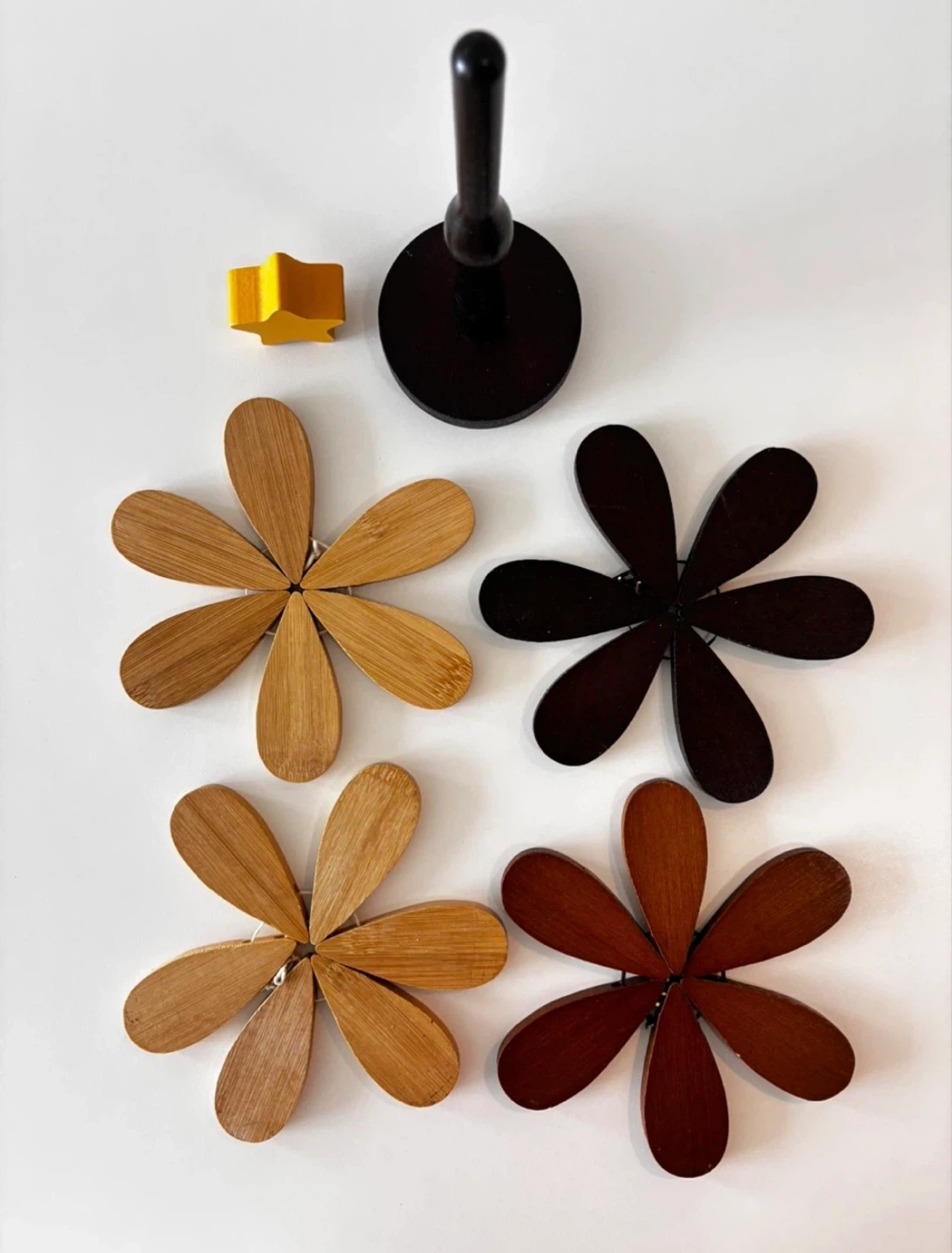 Unique Wooden Trivet Set - Heat Isolating Mats (Set of 4) - photo 3