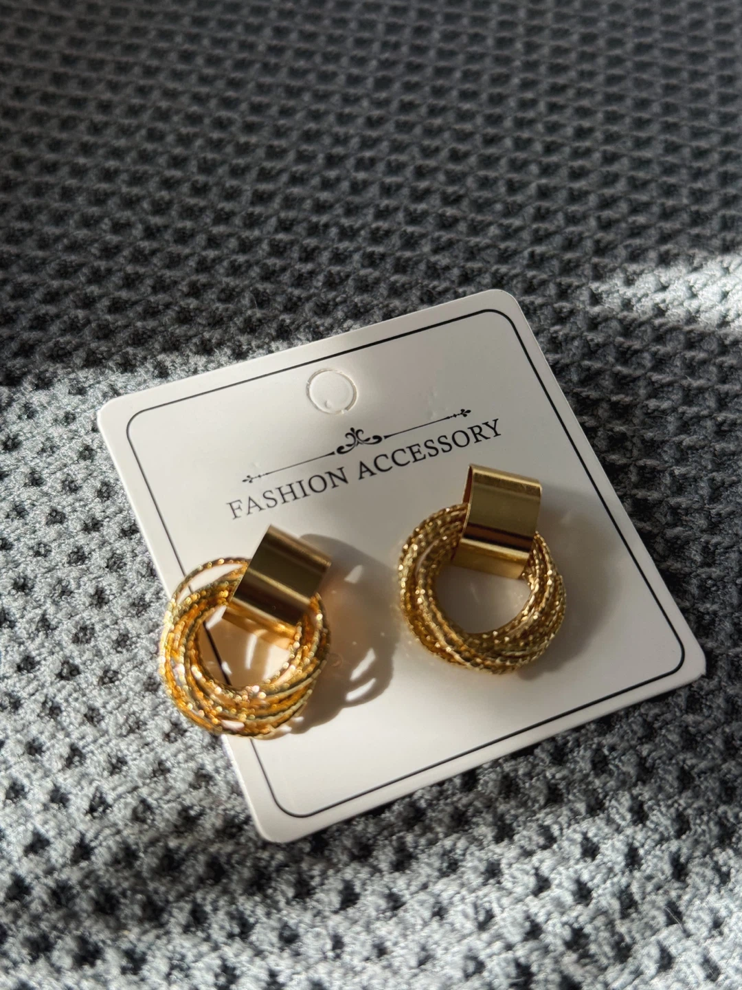 Gold-Colored Multi-Hoop Drop Earrings