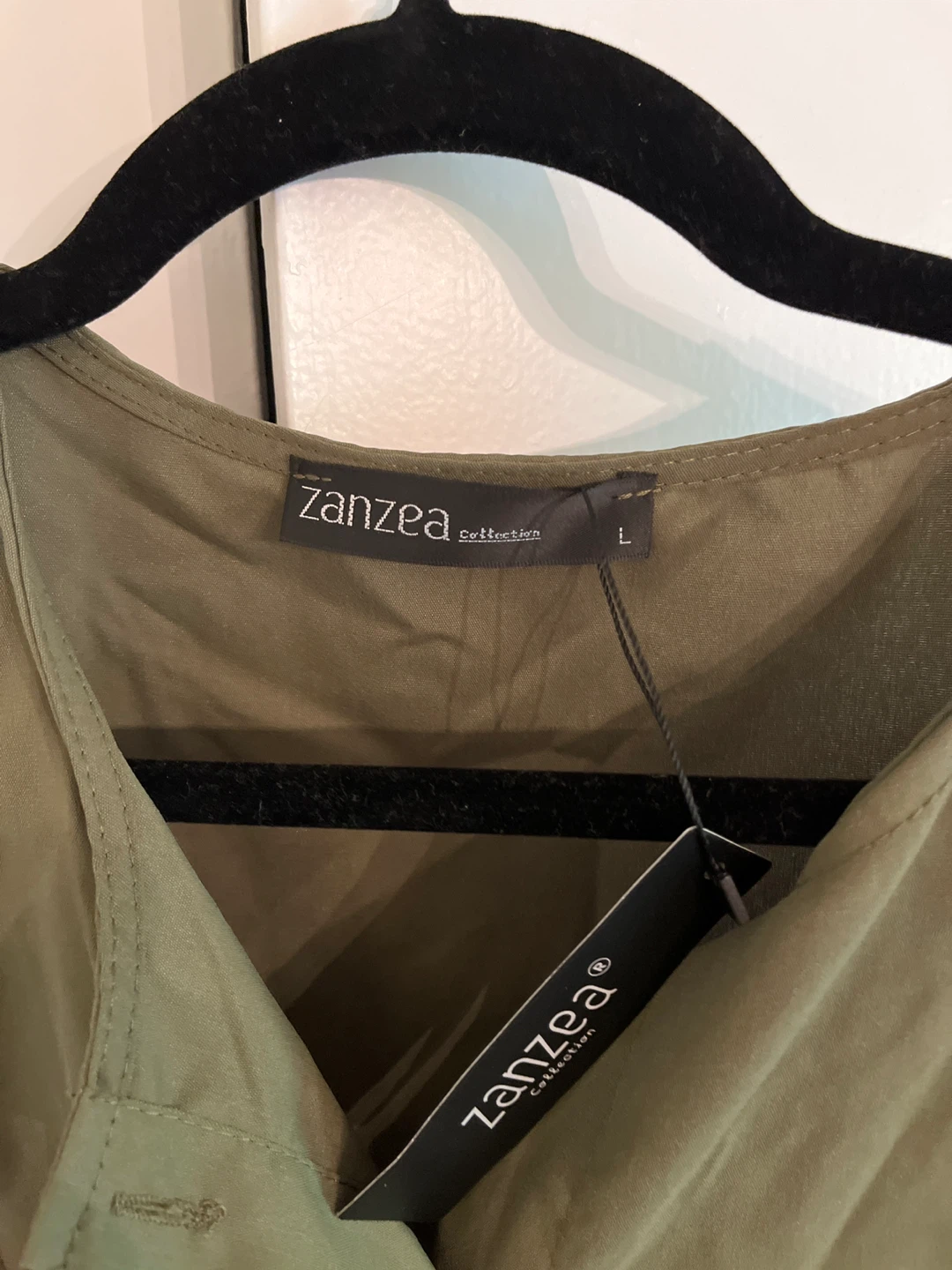 Zanzea Collection Olive Green 3/4 Sleeve Button-Up Top - Size L - photo 2